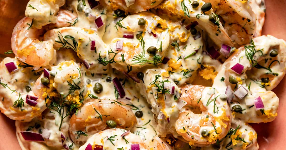 Roasted Shrimp Salad with Zesty Lemon Tarragon Dressing
